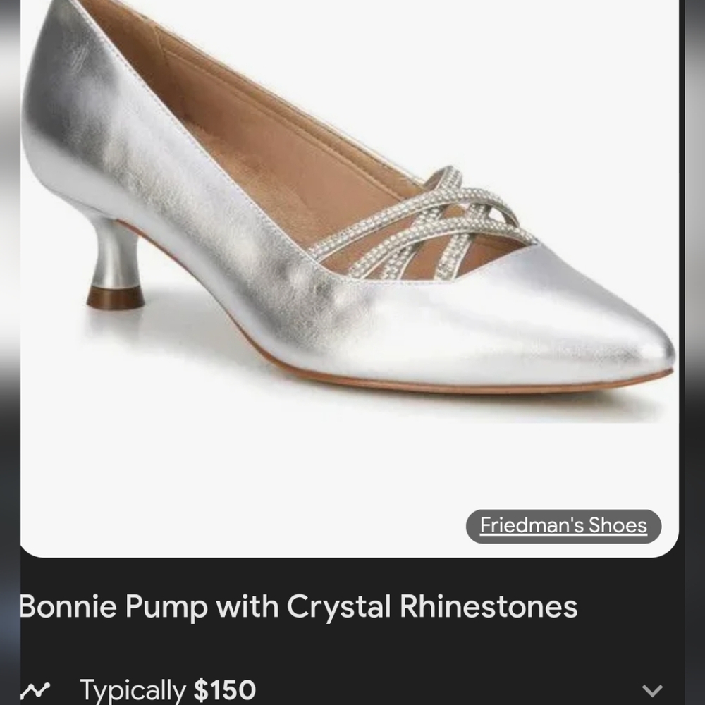 Walking Cradles Silver Heels with Rhinestone Straps